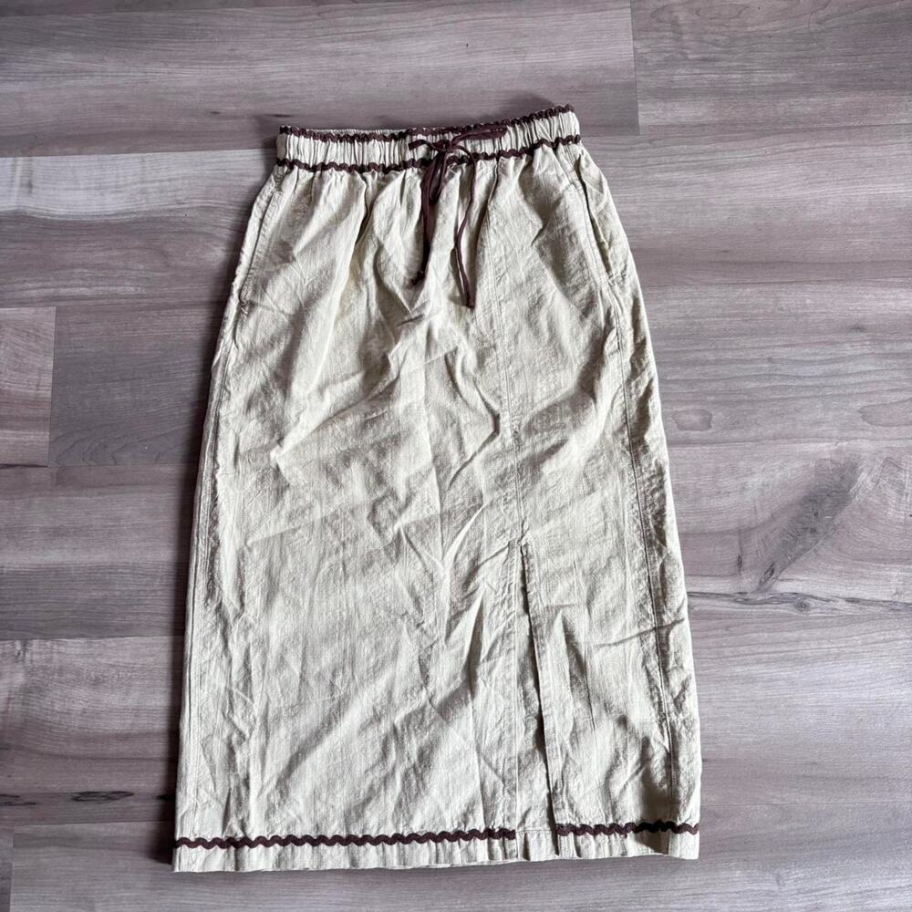 Free people tanbrown long skirt
